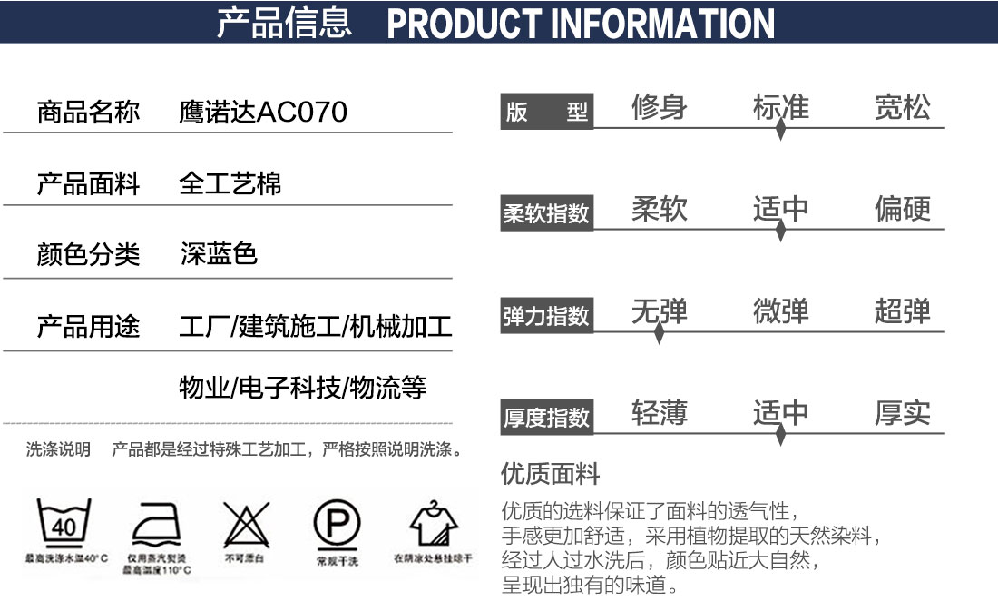 加工厂工作服产品信息